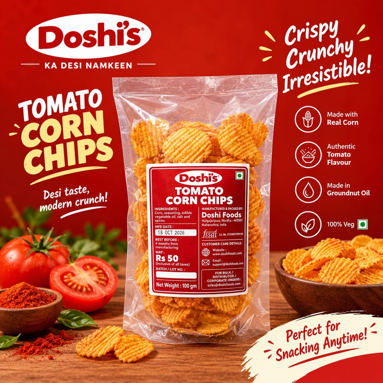 Tangy Tomato Corn Chips