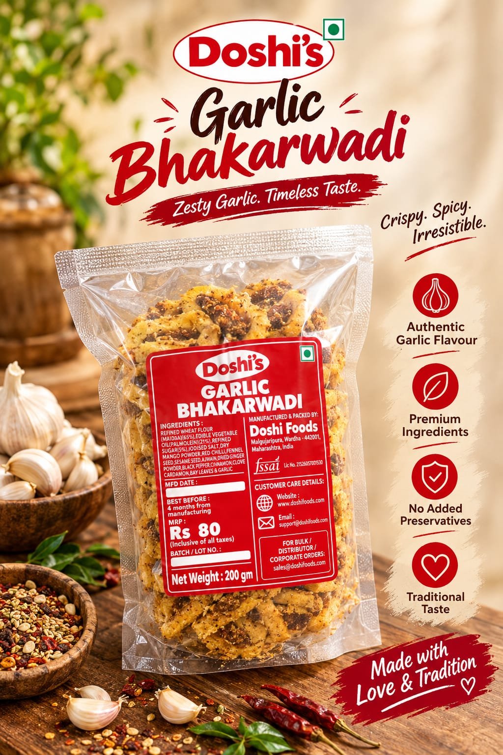 Garlic Bhakarwadi